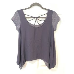 Purple tee with twisted back detail